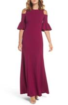 Women's Adrianna Papell Cold Shoulder Gown - Red