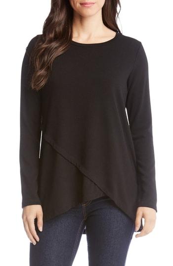 Women's Karen Kane Asymmetrical Knit Top - Black