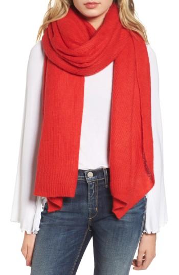 Women's Free People Kennedy Waffle Knit Scarf, Size - Red