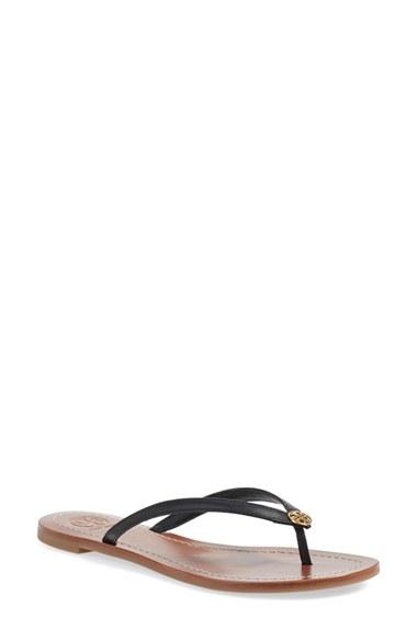Women's Tory Burch 'terra' Flip Flop M - Black
