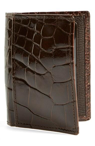 Men's Martin Dingman 'joseph' Genuine American Alligator Leather Id Wallet - Brown