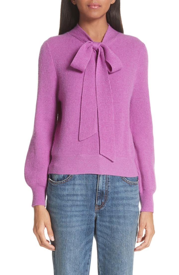 Women's Co Tie Neck Cashmere Sweater