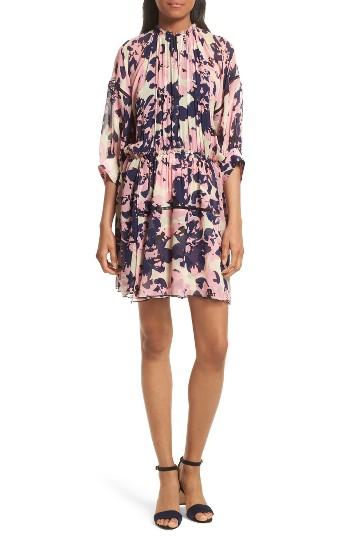 Women's Apiece Apart Nueva Puebla Print Silk Minidress - Pink