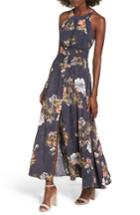 Women's Bp. Floral Print Halter Maxi Dress, Size - Blue