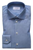 Men's Eton Contemporary Fit Pattern Jacquard Dress Shirt - Blue