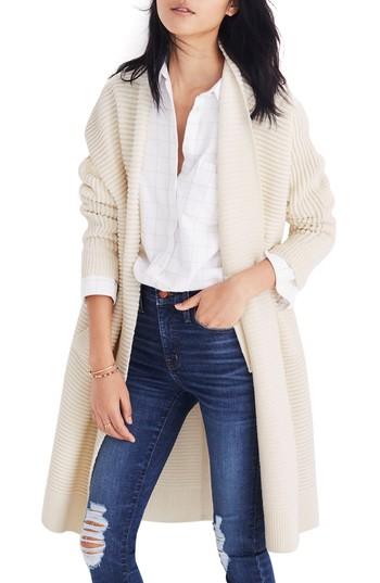 Women's Madewell Fulton Sweater Coat - Ivory