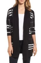 Women's Chaus Plaid Cotton Cardigan