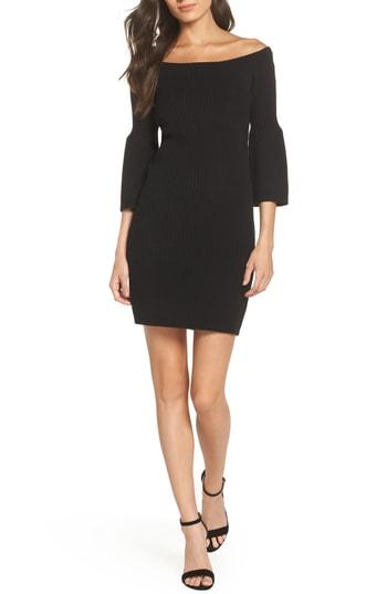 Women's Bb Dakota Once Dance Off The Shoulder Sweater Dress - Black