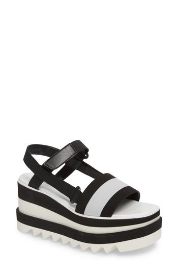 Women's Stella Mccartney Stripe Platform Sandal Us / 35eu - Black