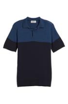 Men's John Smedley Colorblock Merino Wool Polo