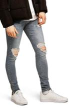 Men's Topman Ripped Spray-on Skinny Fit Jeans X 30 - Blue
