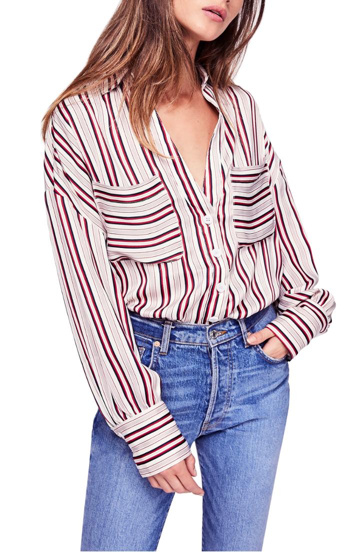 Women's L'agence Lydia Drape Front Burnout Velvet Blouse