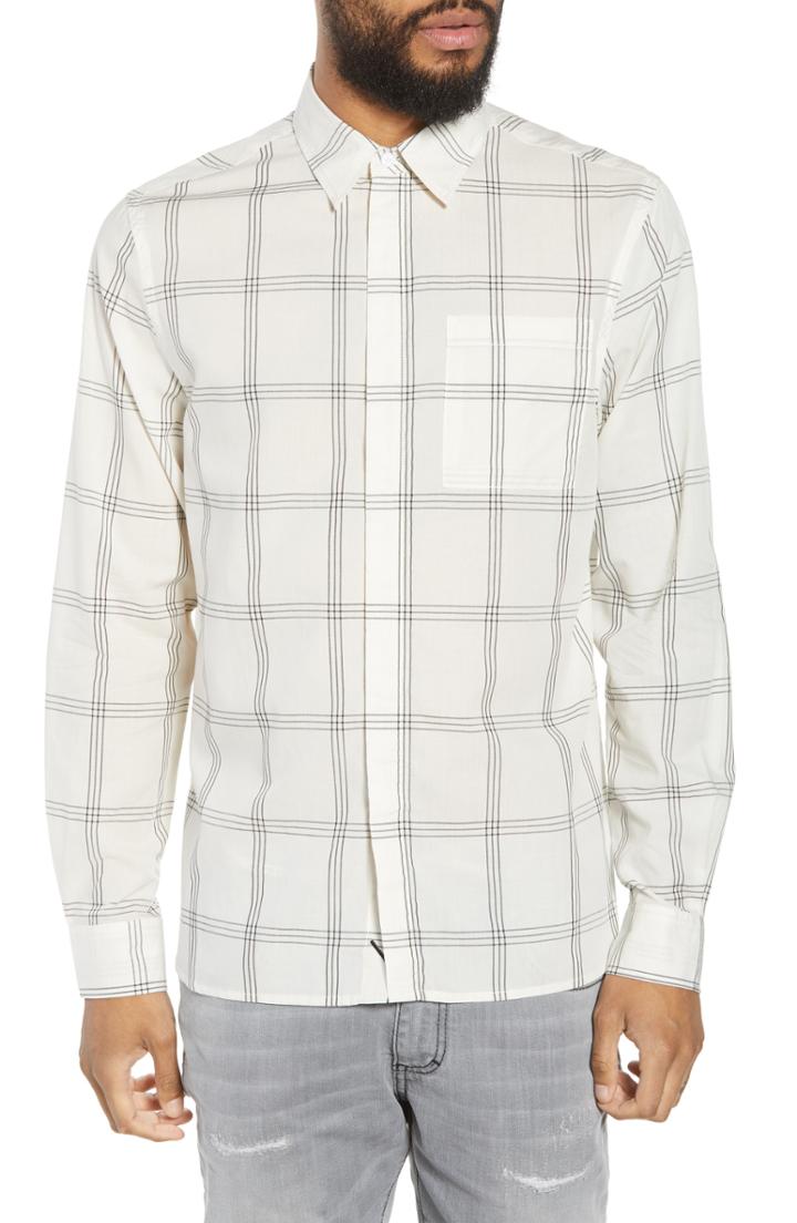 Men's Saturdays Nyc Mickey Windowpane Woven Shirt