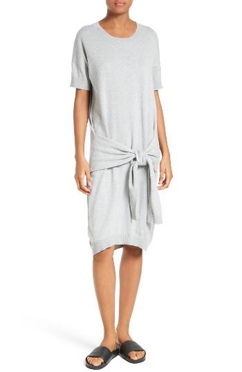 Women's Vince Tie Front Sweater Dress - Grey