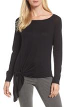 Women's Halogen Tie-front Sweater - Black