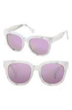Women's Perverse Roman 50mm Mirrored Sunglasses - White/ Grey/ Pink