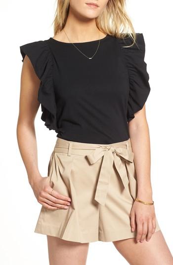 Women's 1901 Ruffle Sleeve Tee - Black