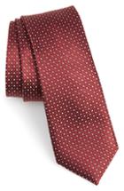 Men's Calibrate Cassida Dot Silk Tie, Size - Red