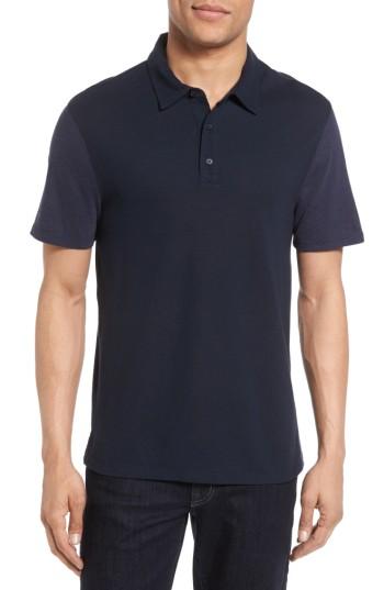 Men's Vince Mix Stitch Polo, Size - Blue