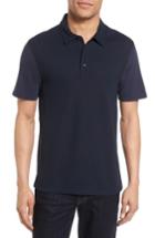 Men's Vince Mix Stitch Polo, Size - Blue