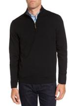 Men's Nordstrom Men's Shop Quarter Zip Wool Pullover - Black