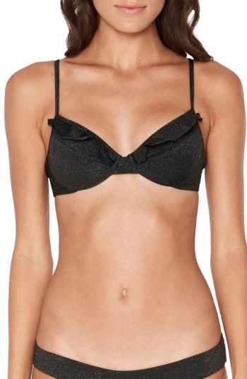 Women's L Space Priscilla Metallic Underwire Bikini Top - Black