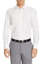 Men's Canali Classic Fit Solid Cotton & Linen Dress Shirt, Size - White