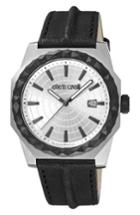 Men's Roberto Cavalli By Franck Muller Pyramid Leather Strap Watch, 43mm