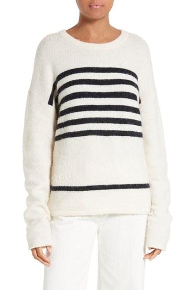 Women's Frame Stripe Boyfriend Sweater