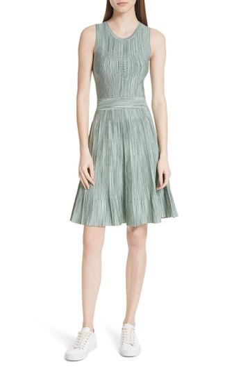Women's Sandro Stretch Knit Fit & Flare Dress Us / 36 Fr - Green