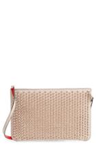Christian Louboutin Loubiclutch Quadro Leather Crossbody Clutch - Beige