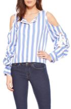 Women's Parker Mackenzie Cold Shoulder Blouse - Blue