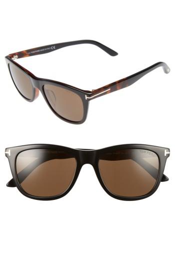 Women's Tom Ford Andrew 54mm Rectangular Sunglasses - Black/ Havana