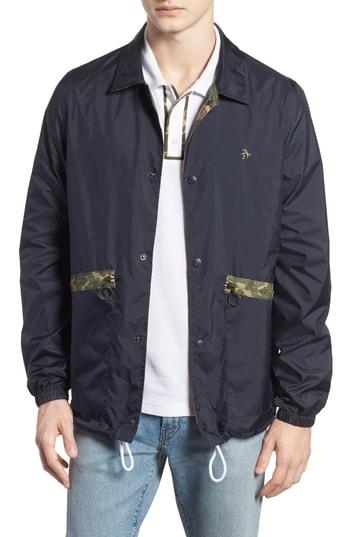 Men's Original Penguin Reversible Coach Jacket - Blue