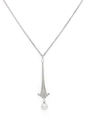Women's Mikimoto 'legacy Collection' Akoya Cultured Pearl & Diamond Pendant Necklace