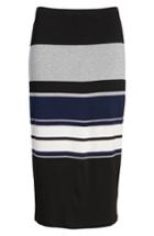 Women's Love, Fire Placement Stripe Midi Skirt - Black