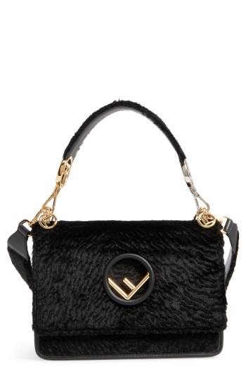 Fendi Kan I Logo Velvet Shoulder Bag - Red