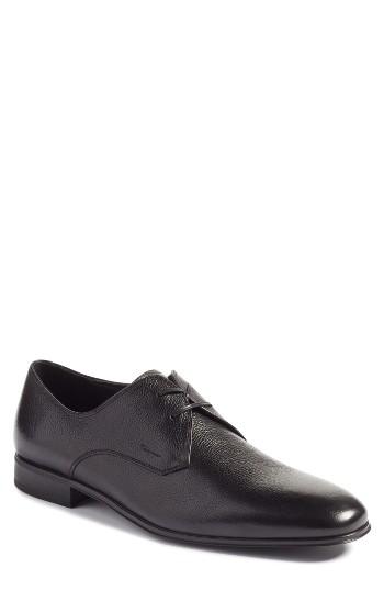 Men's Salvatore Ferragamo Fortunato 2 Plain Toe Derby .5 M - Black