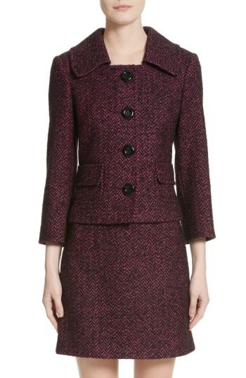 Women's Michael Kors Herringbone Wool Blend Jacket
