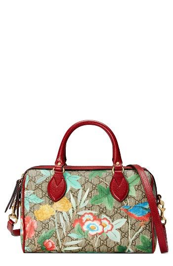 Gucci Tian Boston Gg Supreme Small Canvas Duffel Bag -
