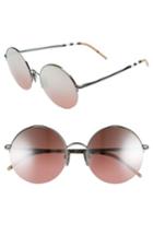 Women's Burberry 54mm Round Sunglasses - Dark Gunmetal Gradient Mirror