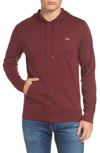 Men's Lacoste Pullover Hoodie (s) - Burgundy