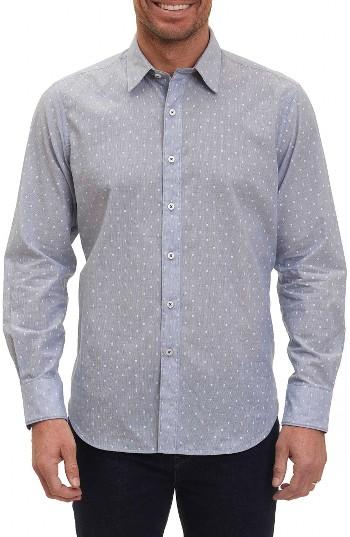 Men's Robert Graham Dogtown Stripe Sport Shirt - Blue