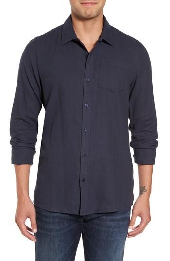Men's Travis Mathew Overly Glen Plaid Sport Shirt, Size - Blue