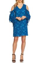 Women's Cece Cold Shoulder Ruffled Sleeve Shift Dress - Blue