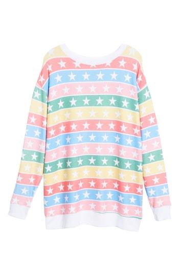 Women's Wildfox Stars Road Trip Stellar Stripe Pullover