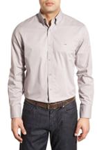 Men's Nordstrom Men's Shop Smartcare(tm) Traditional Fit Twill Boat Shirt, Size - Grey