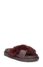 Women's Sam Edelman Bianca Faux Fur Cross Strap Sandal M - Red