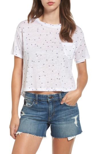 Women's Rails Billie Crop Linen Blend Tee - White