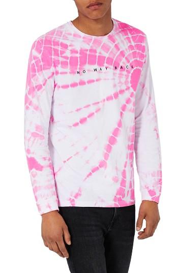 Men's Topman No Way Back Graphic Tie Dye T-shirt - Pink